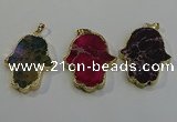 NGP6034 22*40mm - 25*45mm hamsahand sea sediment jasper pendants