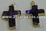 NGP6038 30*40mm - 35*45mm cross amethyst pendants