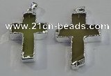 NGP6047 30*40mm - 35*45mm cross lemon quartz pendants