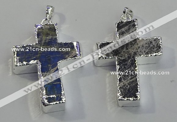 NGP6049 30*40mm - 35*45mm cross labradorite pendants