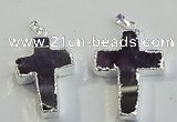 NGP6050 30*40mm - 35*45mm cross amethyst pendants