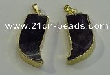 NGP6054 15*40mm - 18*45mm horn amethyst pendants