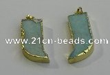 NGP6055 15*40mm - 18*45mm horn amazonite pendants