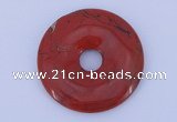 NGP606 5pcs 5*40mm red jasper gemstone donut pendants wholesale