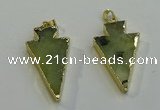 NGP6064 20*40mm - 25*45mm arrowhead green rutilated quartz pendants