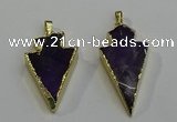 NGP6065 20*40mm - 25*45mm arrowhead amethyst pendants