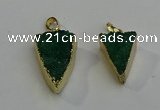 NGP6070 20*25mm - 25*35mm triangle druzy quartz pendants