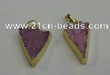 NGP6072 20*25mm - 25*35mm triangle druzy quartz pendants