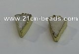 NGP6073 20*25mm - 25*35mm triangle druzy quartz pendants