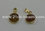 NGP6077 14mm - 15mm flat round druzy agate pendants