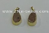 NGP6079 15*25mm – 18*30mm flat teardrop druzy agate pendants