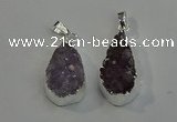 NGP6081 15*25mm – 18*30mm flat teardrop druzy agate pendants