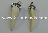 NGP6083 12*60mm – 18*65mm horn wolf tooth pendants wholesale