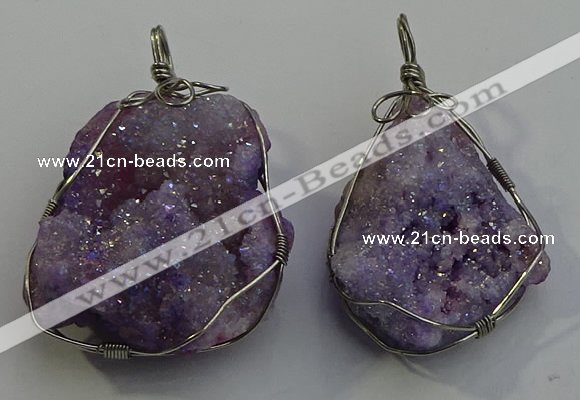 NGP6086 35*40mm – 45*50mm freeform druzy quartz pendants