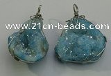 NGP6087 35*40mm – 45*50mm freeform druzy quartz pendants