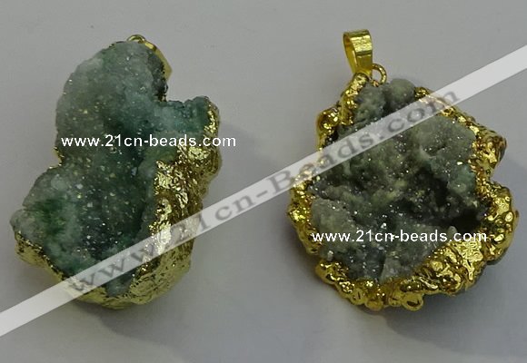 NGP6090 35*40mm – 45*50mm freeform druzy quartz pendants