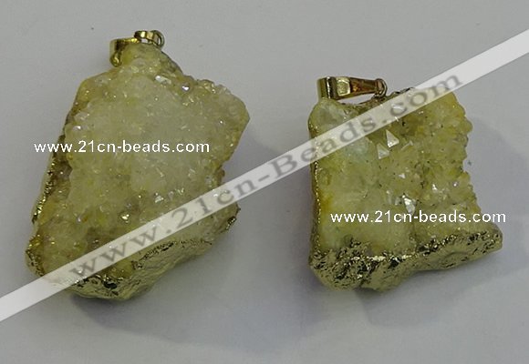 NGP6091 35*40mm – 45*50mm freeform druzy quartz pendants