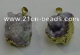 NGP6092 35*40mm – 45*50mm freeform druzy quartz pendants