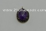 NGP6097 20*25mm - 22*30mm oval amethyst pendants wholesle