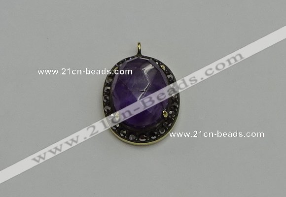 NGP6097 20*25mm - 22*30mm oval amethyst pendants wholesle