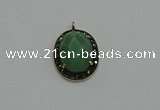 NGP6099 20*25mm - 22*30mm oval green aventurine pendants wholesle