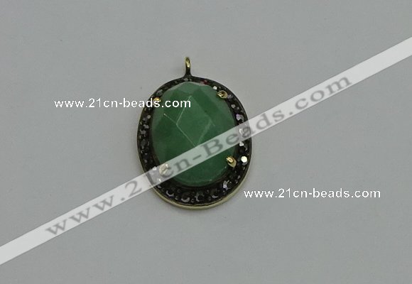 NGP6099 20*25mm - 22*30mm oval green aventurine pendants wholesle