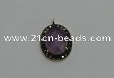 NGP6101 20*25mm - 22*30mm oval amethyst pendants wholesle