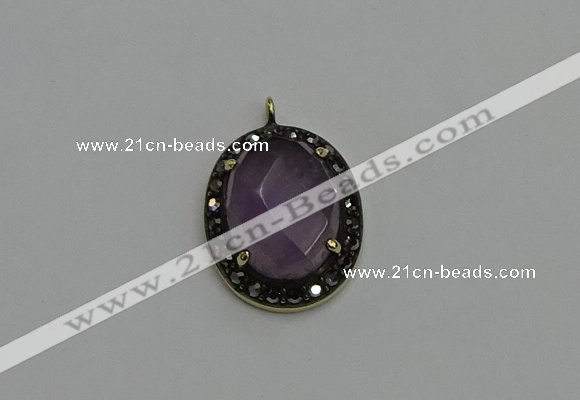 NGP6101 20*25mm - 22*30mm oval amethyst pendants wholesle
