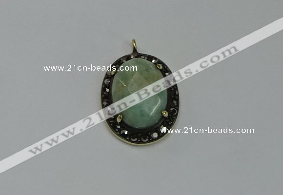 NGP6103 20*25mm - 22*30mm oval amazonite pendants wholesle