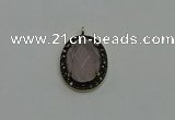 NGP6104 20*25mm - 22*30mm oval rose quartz pendants wholesle