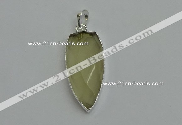 NGP6108 12*35mm - 15*40mm arrowhead lemon quartz pendants