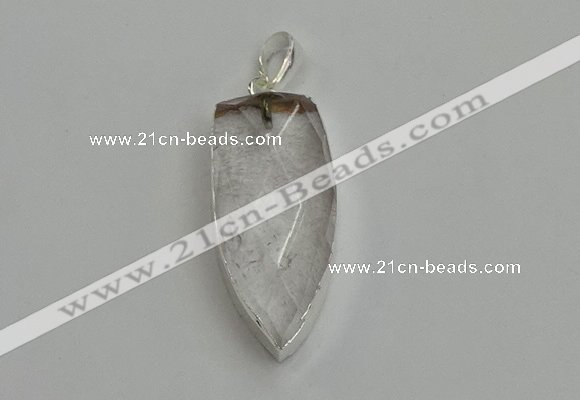 NGP6110 12*35mm - 15*40mm arrowhead white crystal pendants