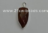 NGP6113 12*35mm - 15*40mm arrowhead red rabbit hair pendants