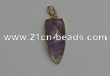 NGP6117 12*35mm - 15*40mm arrowhead amethyst pendants