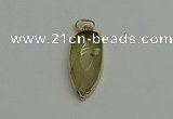 NGP6118 12*35mm - 15*40mm arrowhead lemon quartz pendants