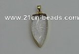 NGP6120 12*35mm - 15*40mm arrowhead white crystal pendants