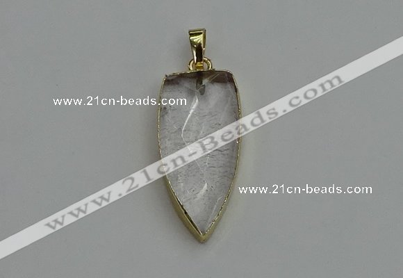 NGP6120 12*35mm - 15*40mm arrowhead white crystal pendants