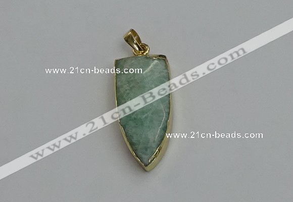 NGP6122 12*35mm - 15*40mm arrowhead amazonite pendants