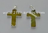 NGP6157 25*40mm - 30*40mm cross agate gemstone pendants