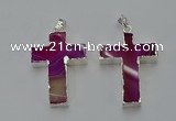 NGP6159 25*40mm - 30*40mm cross agate gemstone pendants