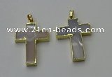 NGP6166 25*40mm - 30*40mm cross agate gemstone pendants