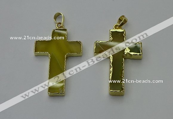 NGP6167 25*40mm - 30*40mm cross agate gemstone pendants