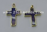 NGP6168 25*40mm - 30*40mm cross agate gemstone pendants