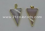 NGP6176 25*35mm - 30*40mm triangle agate gemstone pendants