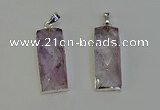 NGP6182 14*30mm - 15*38mm faceted rectangle light amethyst pendants