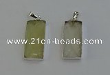 NGP6183 14*30mm - 15*38mm faceted rectangle lemon quartz pendants