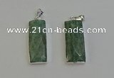 NGP6186 14*30mm - 15*38mm faceted rectangle amazonite pendants