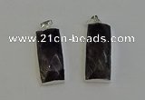 NGP6188 14*30mm - 15*38mm faceted rectangle labradorite pendants