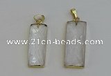 NGP6198 14*30mm - 15*38mm faceted rectangle white crystal pendants