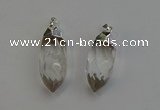 NGP6218 12*28mm - 15*30mm faceted bullet white crystal pendants